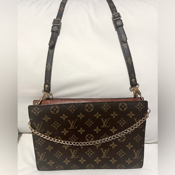 LOUIS VUITTON BUNDLE😍 VINTAGE ENGHIEN MONOGRAM CROSSBODY BAG & COIN PURSE - Picture 2 of 16